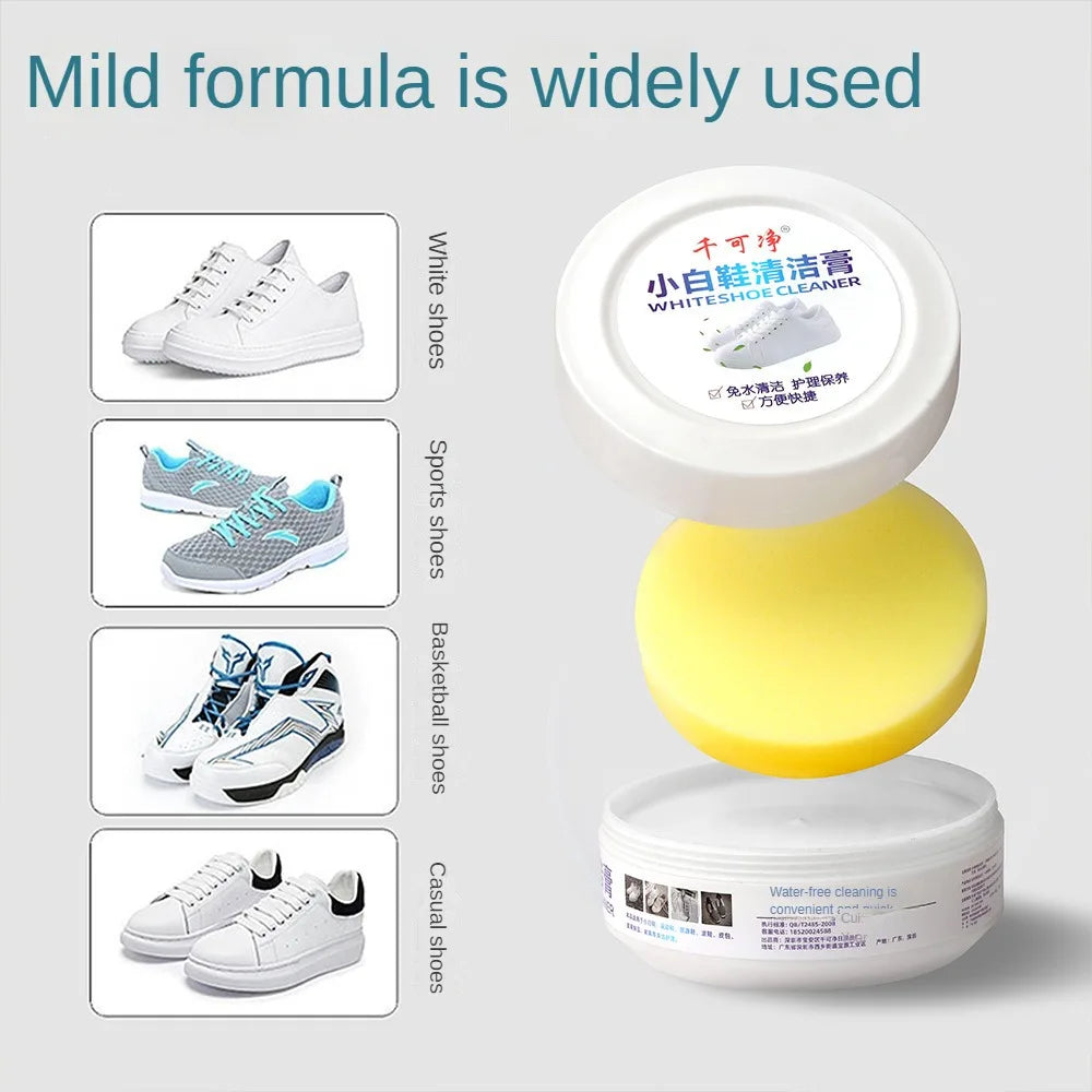 120g Shoes Shoe Cleaning Cream Multifunctional Stains Remover Shoes Whitening Cleansing Cream With Wipe Sponge For Shoes Sneaker